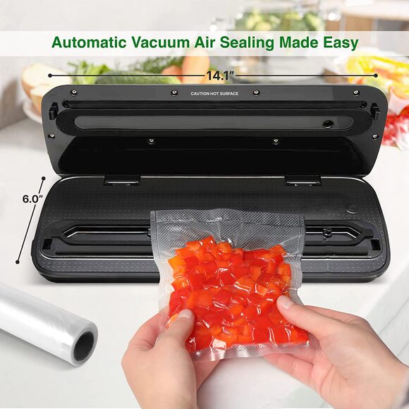 Nutrichef PKVS18BK Automatic Food Vacuum Sealer Air Sealing System Black NEW - Picture 4 of 5